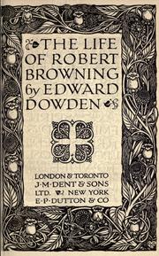 Cover of: life of Robert Browning