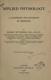 Cover of: Applied physiology. by Hutchison, Robert Sir
