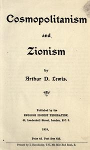 Cosmopolitanism and Zionism by Lewis, Arthur D.