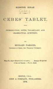 Cover of: Tablet by Cebes of Thebes.