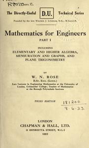 Cover of: Mathematics for engineers. by William Neville Rose