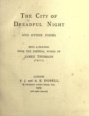 The city of dreadful night and other poems by James Thomson