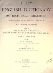 Cover of: A new English dictionary on historical principles (vol 9, pt 1): founded mainly on the materials collected by the Philological Society