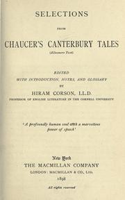 Cover of: Selections from Chaucer's Canterbury tales: (Ellesmere text)
