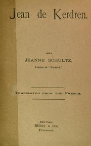 Cover of: Jean de Kerdren by Jeanne Schultz