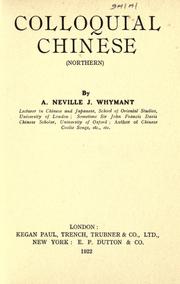 Cover of: Colloquial Chinese by A. Neville J. Whymant