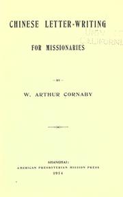 Cover of: Chinese letter-writing for missionaries