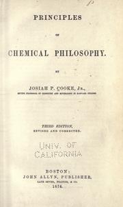 Cover of: Princples of chemical philosophy