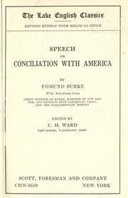 Cover of: Speech on conciliation with America by Edmund Burke