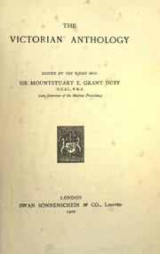 Cover of: The Victorian anthology. by Grant Duff, Mountstuart E. Sir
