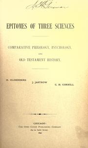 Cover of: Epitomes of three sciences: comparative philology, psychology, and Old Testament history.