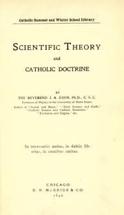 Cover of: Scientific theory and Catholic doctrine by John Augustine Zahm