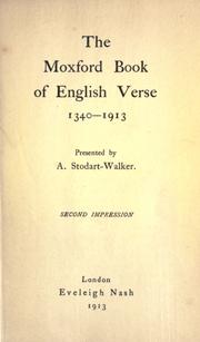 Cover of: Moxford book of English verse, 1340-1913.