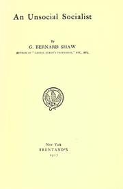 Cover of: An unsocial socialist by George Bernard Shaw