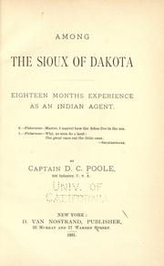 Cover of: Among the Sioux of Dakota by D. C. Poole