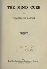 Cover of: The mind cure by Christian Daa Larson