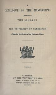 Catalogue Of The Manuscripts Preserved In The Library Of The University Of Cambridge