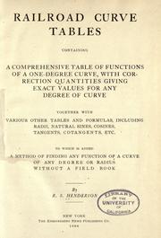 Cover of: Railroad curve tables by Reuben Stewart Henderson