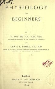 Cover of: Physiology for beginners. by Foster, M. Sir