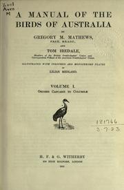 Cover of: A manual of the birds of Australia by Gregory M. Mathews