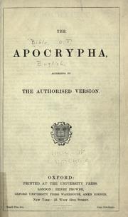 Cover of: The Apocrypha by 