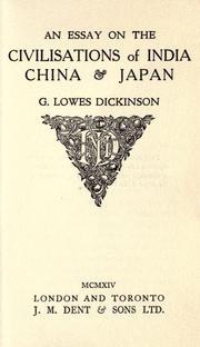 Cover of: An essay on the civilisations of India, China & Japan