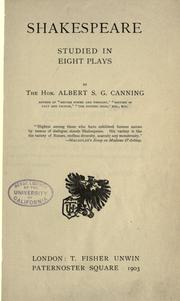 Cover of: Shakespeare studied in eight plays