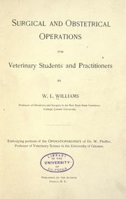 Cover of: Surgical and obstetrical operations by Walter Long Williams
