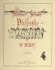 Cover of: The summer school of philosophy at Mt. Desert