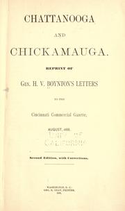 Cover of: Chattanooga and Chickamauga.