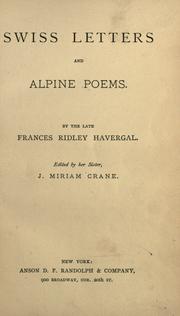 Cover of: Swiss letters and Alpine poems