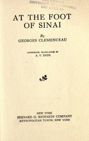 Cover of: At the foot of Sinai by Clemenceau, Georges