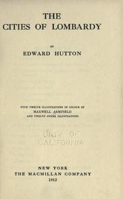Cover of: The cities of Lombardy by Hutton, Edward