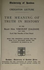 Cover of: The meaning of truth in history