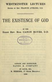 Cover of: existence of God