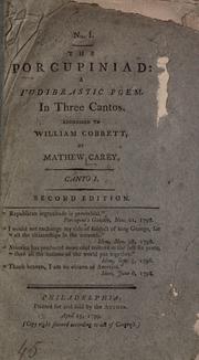 Cover of: Porcupiniad: a Hudibrastic poem. In three cantos. Addresses to William Cobbett.