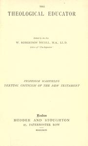 Cover of: introduction to the textual criticism of the New Testament