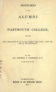 Cover of: Sketches of the alumni of Dartmouth College by George Thomas Chapman