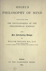Cover of: Hegel's Philosophy of mind