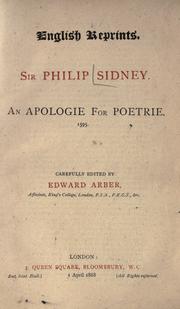 Cover of: An apologie for poetrie