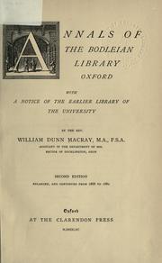 Cover of: Annals of The Bodleian Library, Oxford: with a notice of the earlier library of the university.