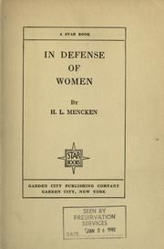 Cover of: In defense of women. by H. L. Mencken