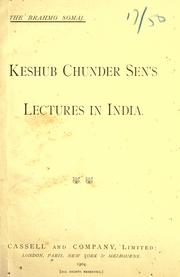 Cover of: Keshub Chunder Sen's lectures in India.