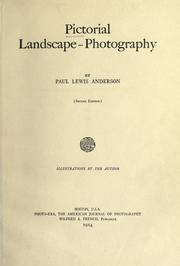Cover of: Pictorial landscape-photography