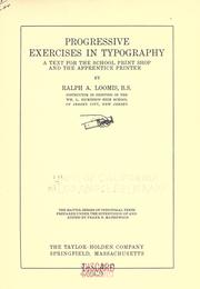 Cover of: Progressive exercises in typography by Ralph Andrews Loomis