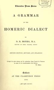 Cover of: A grammar of the Homeric dialect