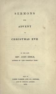 Cover of: Sermons for Advent to Christmas Eve