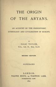 The Origin of the Aryans by Isaac Taylor