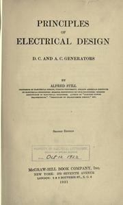 Cover of: Principles of electrical design