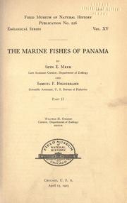 Cover of: The marine fishes of Panama. by Seth Eugene Meek